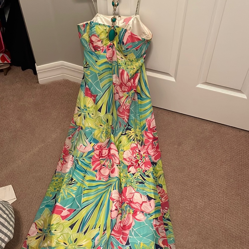 Lilly Pulitzer Floral Maxi Dress - Pink, Green, Blue